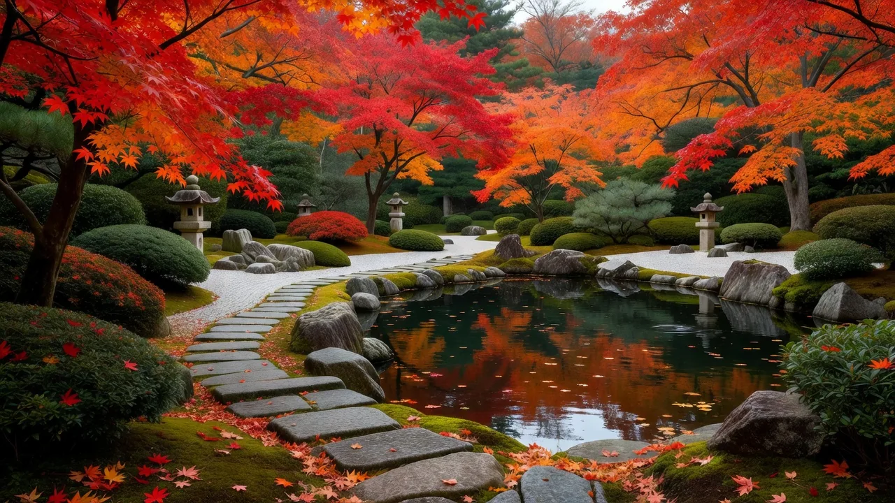 秋の庭：紅葉が彩る季節