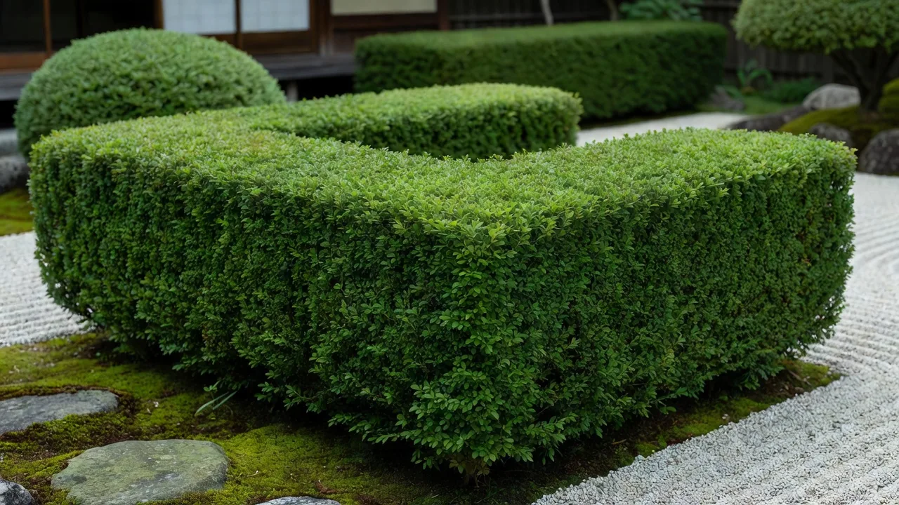整然と刈り込まれた日本の生垣